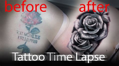 Tattoo Time Lapse Cover Up Tattoo Roses Michael Koschel Art Youtube