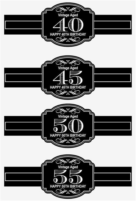 Custom Milestone Birthday Cigar Labels Party Favor 30th 40th 50th