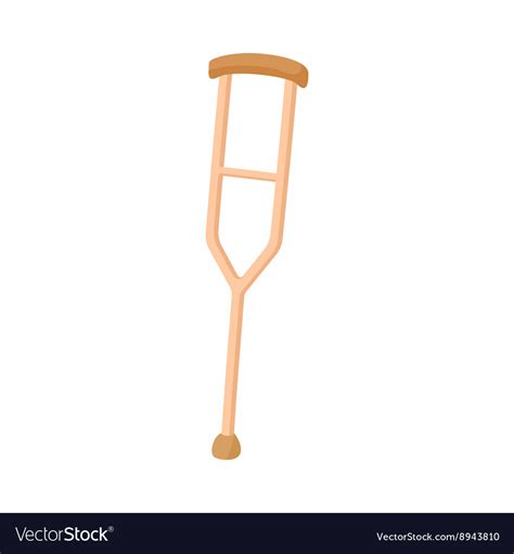 Crutch For The Disabled Icon Cartoon Style Vector Image