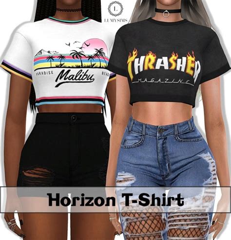Lumysims Horizon T Shirt Sims 4 Downloads