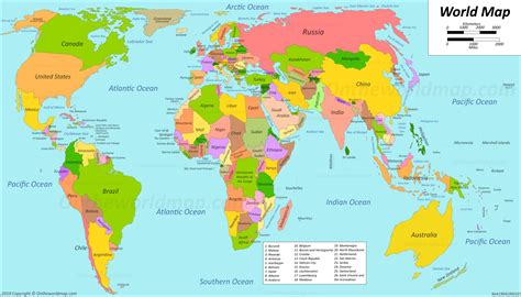 World Map Countries Labeled Carolina Map