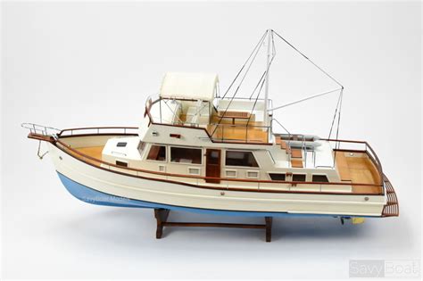Grand Banks 42 Rc Motor Yacht Handcrafted Wooden Boat Model
