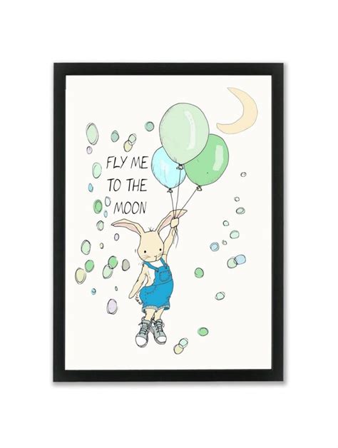Fly Me To The Moon Tekst - Mouse & Pen Plakat A4 - Fly me to the moon - Dreng