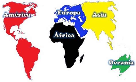 Mapa Mundial Con Los Cinco Continentes Continentes Y Océanos Mapas