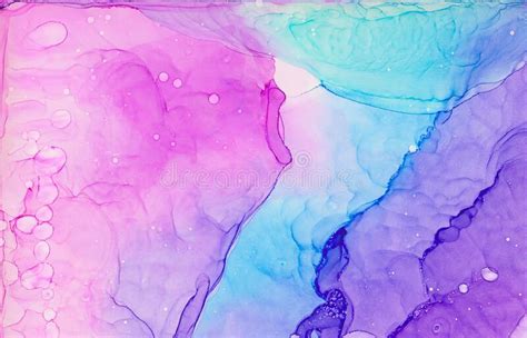 Modern Light Blue Pink And Purple Alcohol Ink Abstract Background
