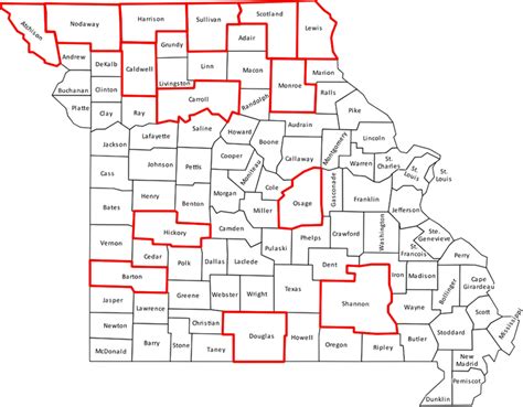 Missouri Map With Counties Zip Code Map