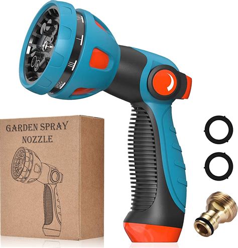 Garden Hose Nozzle Adjustable Patterns High Pressure Spray Gun Hose Pipe Spray Gun With