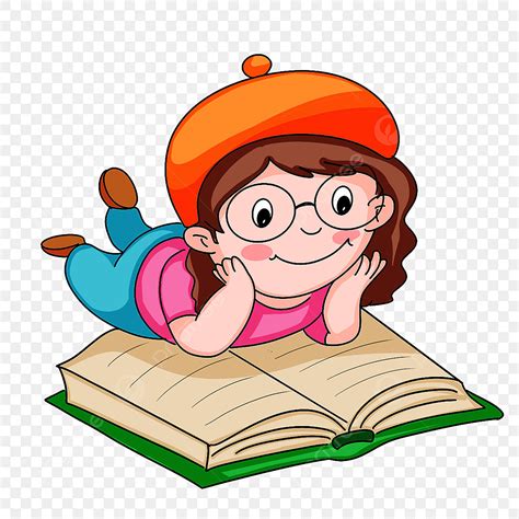 Gadis Kecil Itu Sedang Membaca Buku Yang Tengkurap Bacaan Book Gadis