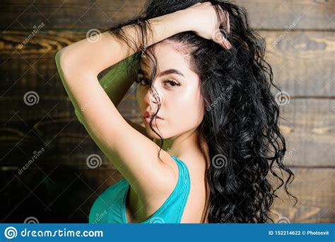 Woman Long Curly Hair Wear Bikini Female Body Sauna Spa Resort Resort