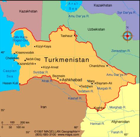 turkmenistan map infoplease