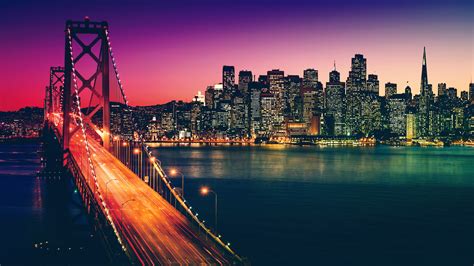 Artistic Sunset San Francisco Cityscape Wallpaper Hd Artist 4k