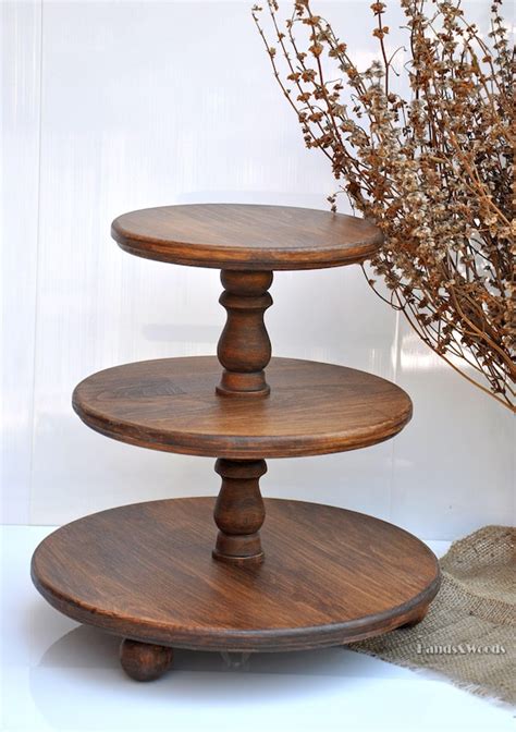 3 Tiered Rustic Wood Cupcake Stand Wood Cake Stand Rustic Etsy