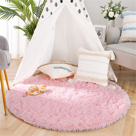 Noahas Soft Round Area Rug For Kids Room Circle Fluffy Rugs