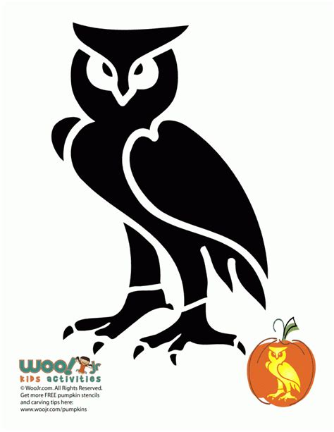 Owl Pumpkin Carving Stencils Woo Jr Kids Activities Childrens