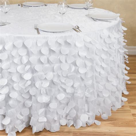 118 In Round Petal Tablecloth White Table Cloth Event Table Luxury