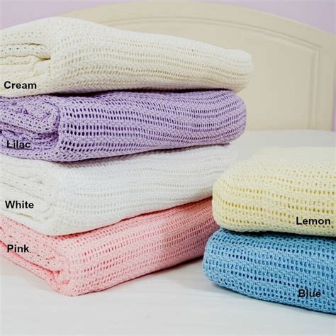 100 Cotton Cellular Blanket Singledoubleking Ebay