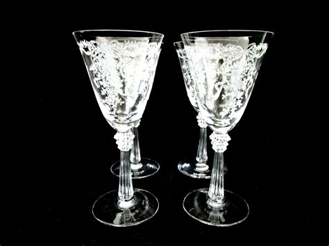 Fostoria Crystal Stemware Fostoria Romance Wine Glasses Etsy