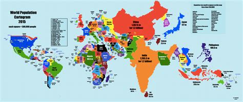 World Map If Countries Were Scaled Based On Their Population Point Me