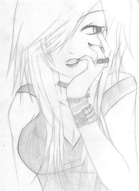 Easy Anime Drawings Gothic Girl By ~dark Phoneix On Deviantart Easy