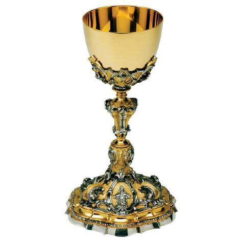 Tall Liturgical Chalice H Cm 24 94 Inch Sacred Heart And Lilies