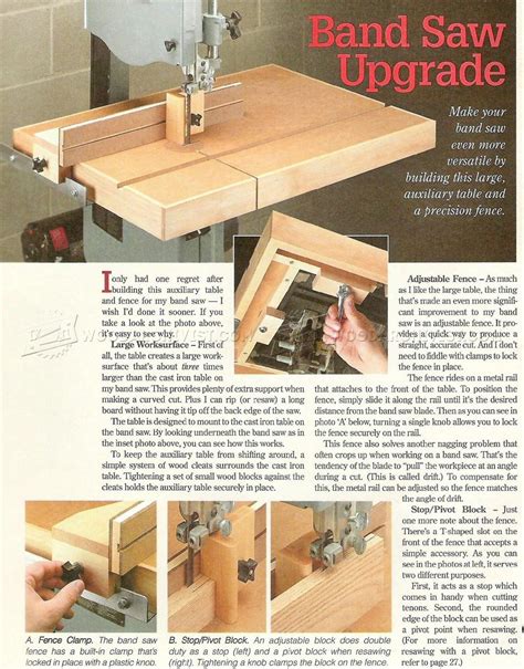 We'll use the terms table saw fence and rip fence interchangeably in this article. Band Saw Table Plans • WoodArchivist