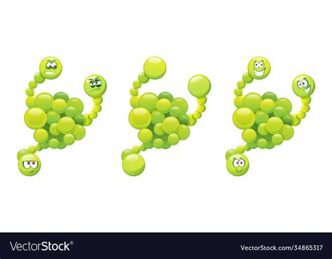 Green Virus Isolated Organism Germ Bacteria Emoji Vector Image