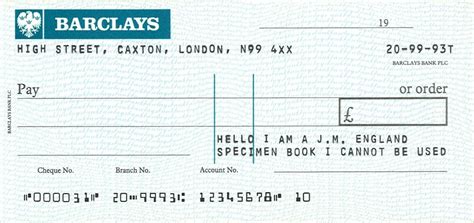 Uk Bank Cheques