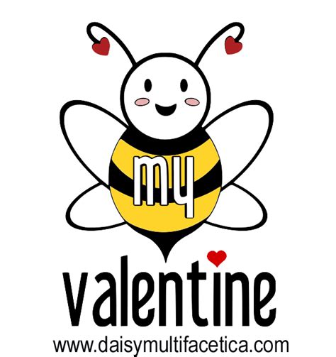 BEE MY VALENTINE [Free SVG - PNG Cutting File] - Daisy Multifacética