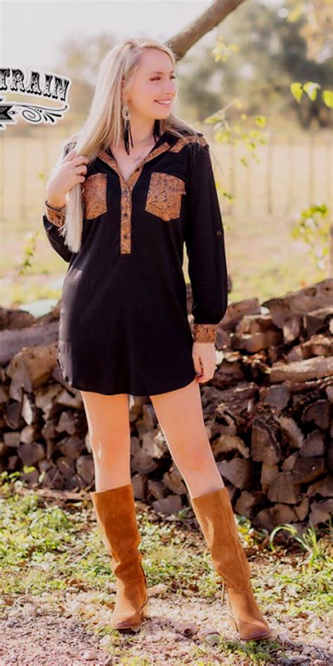 Rodeo Rendezvous Tooled Tunic Top Or Dress Also In Plus Size Gypsy