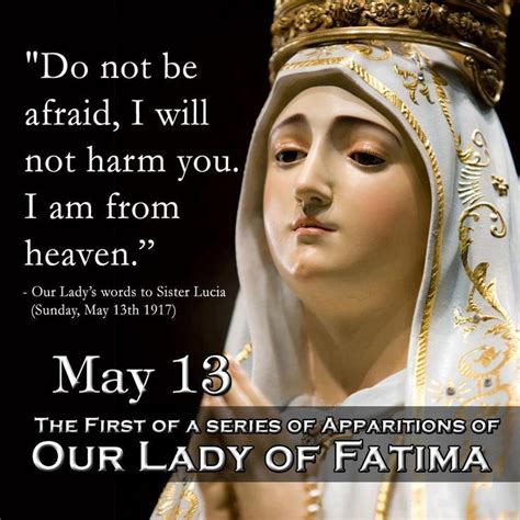 The our lady of fatima visions culminated in the miracle of the sun. the virgin mary told the children of a miracle god would produce so that people would believe them. Te Deum laudamus!: May 13: Our Lady of Fatima