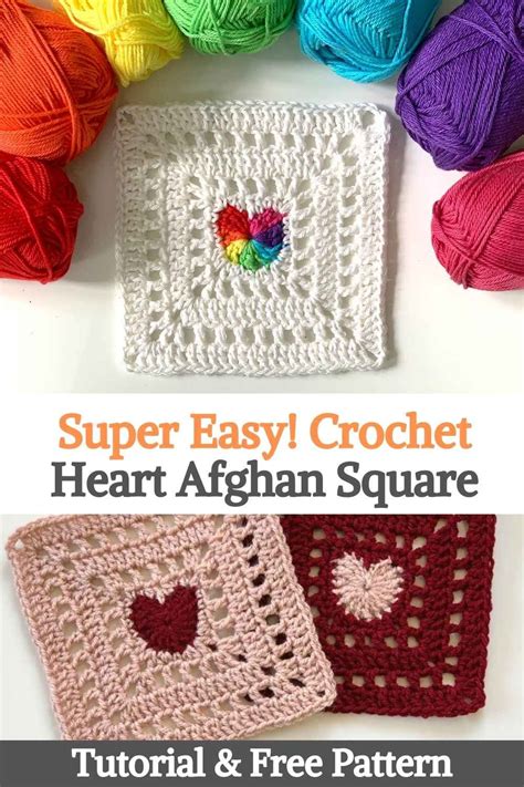 Super Easy Crochet Heart Afghan Square Artofit