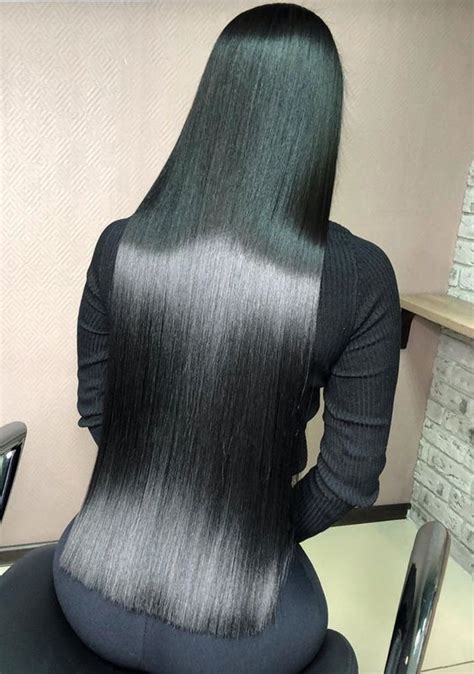 Cheveux Noir Raide Long Hair Styles Silky Black Hair Glossy Hair