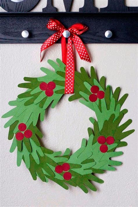 Kids Hand Print Christmas Wreath Tutorial My Name Is Snickerdoodle