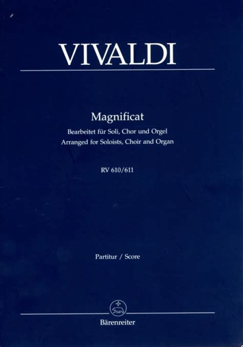 Magnificat Rv 610 611 De Antonio Vivaldi Et Al Acheter Dans La