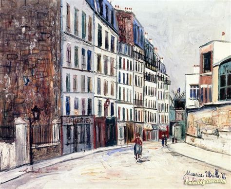 The Rue Lepic In Montmartre Artwork By Maurice Utrillo Oil Painting