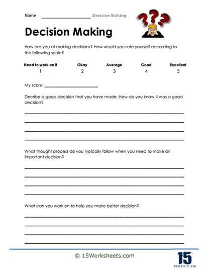 Decision Making Worksheets 15
