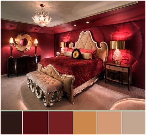 Deep Reds With Gold Highlights Red Master Bedroom Bold Bedroom