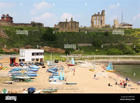Tynemouth Priory With Priors Haven In The Foreground And Boats From