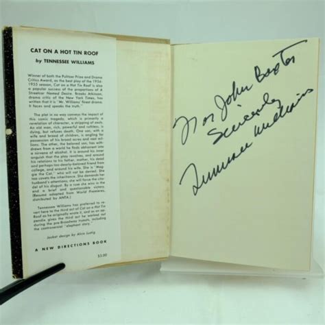 Cat On A Hot Tin Roof Signed By T Williams Rare And Antique Books
