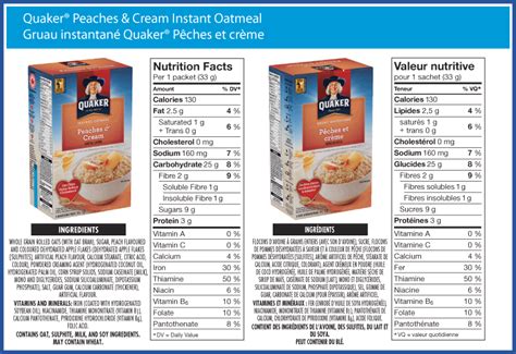 And now with quaker instant oatmeal you can enjoy. Quaker Oats Nutrition Label - Pensandpieces