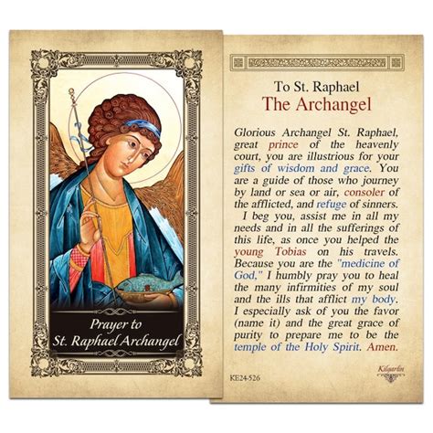 Prayer To St Raphael Archangel Laminated By Shopcatholiccompany