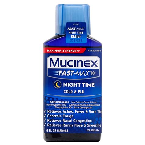 Check spelling or type a new query. Mucinex Fast-Max Night Time Cold And Flu Maximum Strength - Shop Cough, Cold & Flu at H-E-B