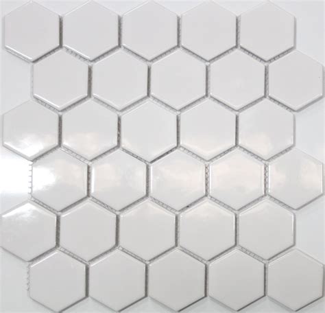 Pg3 Gloss White Hexagon Mosaic Tiles Exotiles
