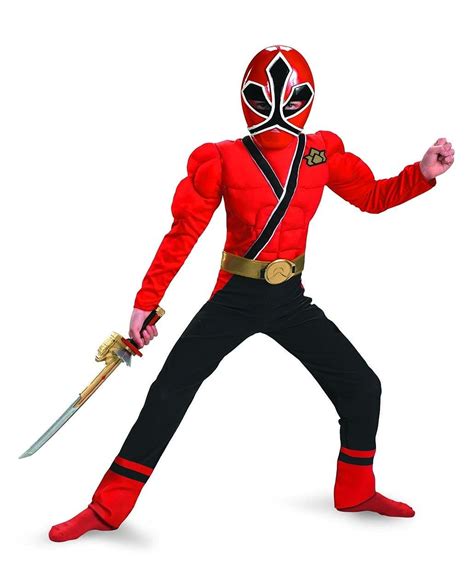 Amazon Red Ranger Samurai Classic Muscle Costume Large