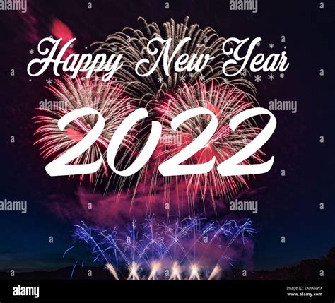Frohes Neues Jahr 2022 Mit Feuerwerk Im Hintergrund Feier Neues Jahr