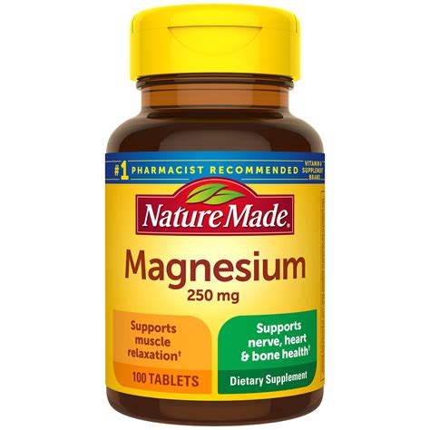 Nature Made Magnesium 250 Mg Tablets Shop Minerals At H E B