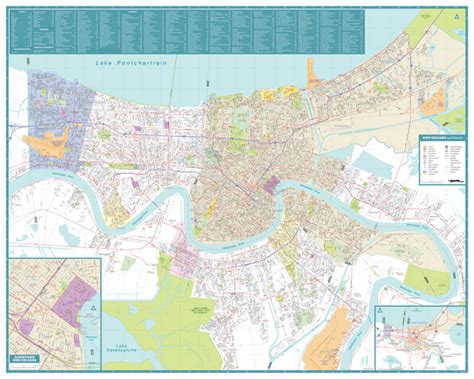 New Orleans Streets And Downtown Map