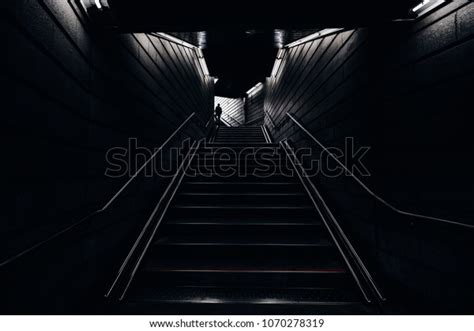 Man Walking Into Light Dark Tunnel Stock Photo 1070278319 Shutterstock