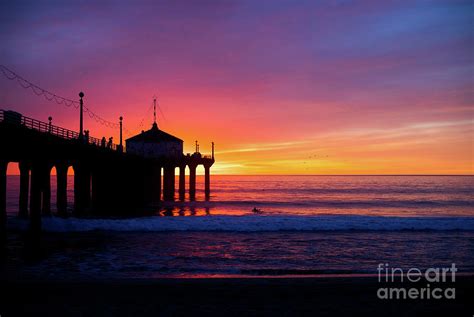 Manhattan Beach Pier Sunset Photograph By Sarah Ainsworth Fine Art