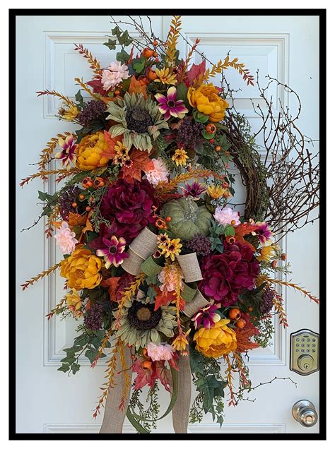 Extra Large Unique Autumn Wreath For Front Door Door Wreaths Fall